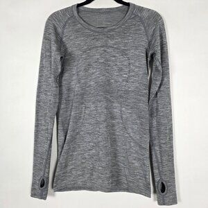 Lululemon Swiftly Tech Run Activewear Womens Size 8 Gray Long Sleeve Shirt